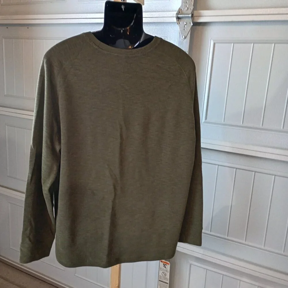 Eddie Bauer Men’s Sweater — Olive / Moss Green Crewneck, Size 2XL - Picture 2 of 7